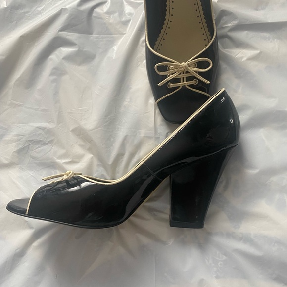 Franco Sarto Gabriel Patent Leather Open Toe Pumps Size 7.5 With Box - Picture 2 of 9